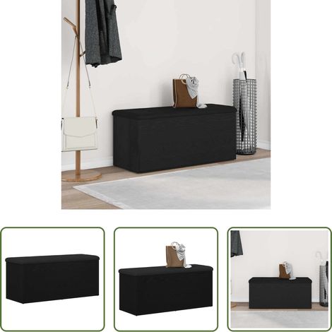 vidaXL Bois d'ingénierie - Banc de rangement Chêne noir 102 x 42 x 45 cm Bois d'ingénierie (1/5)