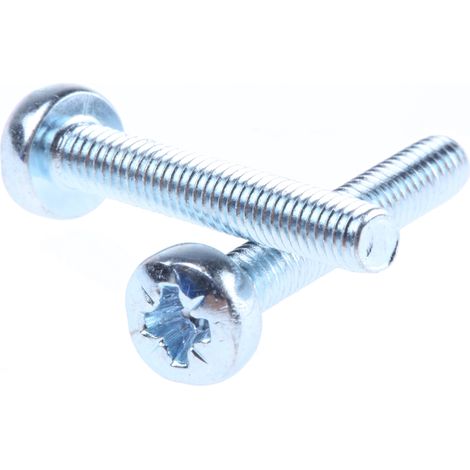 Vis à métaux RS PRO M4 à tête Cylindrique Pozidriv en Acier, 25mm ( Prix pour Sachet de 100 )