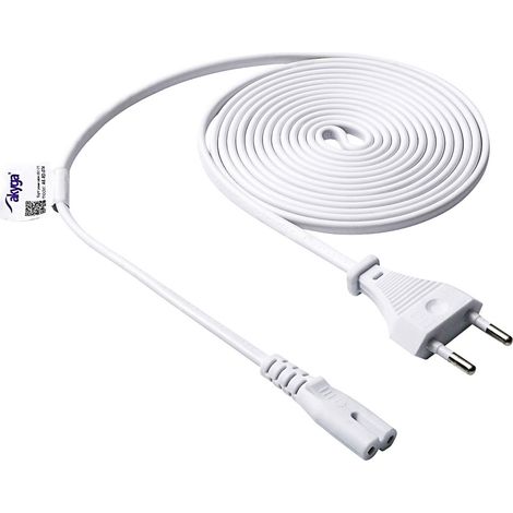 Akyga Strom Adapterkabel [1x Euro-Stecker - 1x Kleingeräte-Buchse C7] 3.00 m Weiß