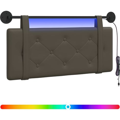 Maison Exclusive - Testiera sospesa Con luce LED Grigio Similpelle (1/5)