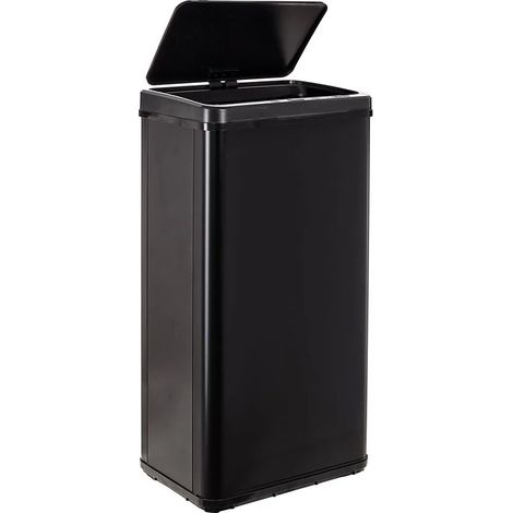 WELLHOME Cubo de basura inteligente NEGRO sin patas de 60L - 35,5x26x79,5 cm con apertura automática y contacto manual - "SENSOR BINS" (1/3)