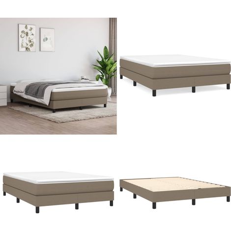 Cadre de lit sans matelas taupe 140x200 cm tissu - Cadre De Lit - Lit Double - Lit Taupe - Literie - Meuble Chambre - Home & Living (1/5)