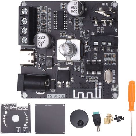 Amplificateur Bluetooth Puissant Module Ampli Stéréo 2x50W Double Canal Numérique 12‑24V (1/5)