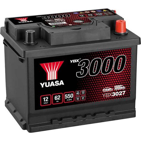 Batterie Yuasa YBX3027 conventionnelles standard 12 V 62 AH 550 AMPS L 242 l 175 H 190 (1/3)