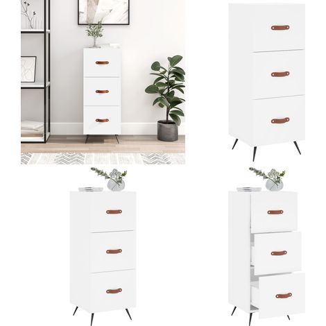 Buffet blanc 34,5x34x90 cm bois d'ingénierie - Buffet Design Moderne - Meuble Rangement - Commode Blanche - Mobilier Salon - Étagère Murale - Home & Living (1/5)