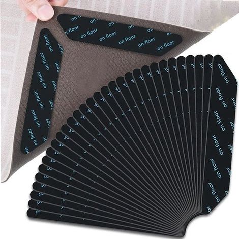 Set di 30 pezzi di antiscivolo autoadesivi riutilizzabili per tappeti e moquette, dimensioni 123x123 mm. (1/5)
