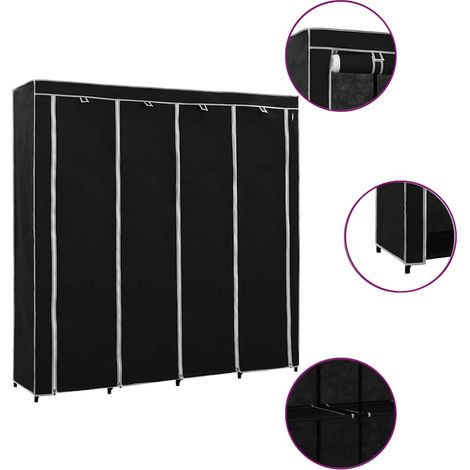Maison Exclusive - Guardaroba con 4 Scomparti Nero 175x45x170 cm (1/5)