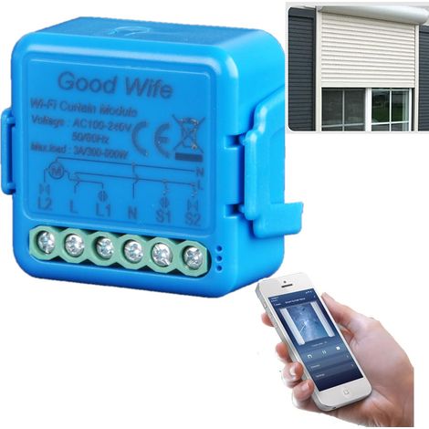 Commutateur WiFi pour Volets Roulants, interrupteur Module de Commande Électrique, Contrôle Vocal, Application Smart Life (1/5)