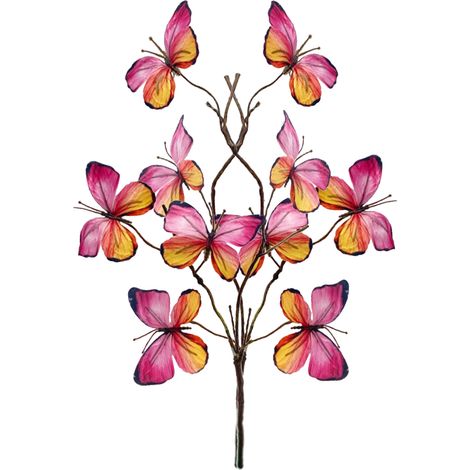 mariposas de papel, estampado de hadas rosas, adorno individual de animal con palito en D, multicolor para decoración de interiores primaveral (1/5)