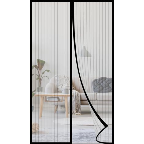 Porte moustiquaire magnétique renforcée – Rideau en maille robuste et crochet et boucle sur tout le cadre, empêche les moustiques d'entrer, convient aux tout-petits et aux chiens, aucun outil (1/5)