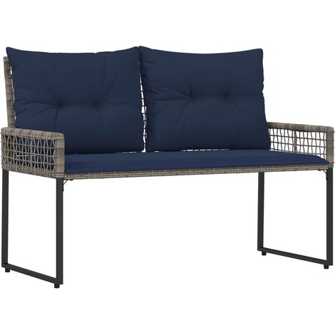 Panchina da esterno Grigio e Blu Navy 118 x 55 x 82 cm vidaXL