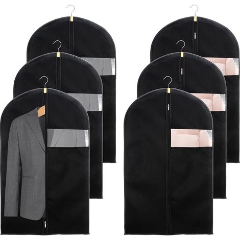 6 Pcs Housse Vêtements à Suspendre non Tissées 60 x 100 cm, Housse Vêtement Antipoussière avec Fenêtre Visuelle et Zip pour Chemises, Costumes, Vestes, Robes (1/4)