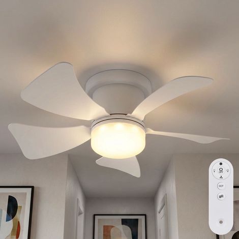 Ventilatore da soffitto a LED telecomando lampada diurna ventilatore bianco timer CCT, 10W 750lm bianco caldo-freddo, D 40,6 cm