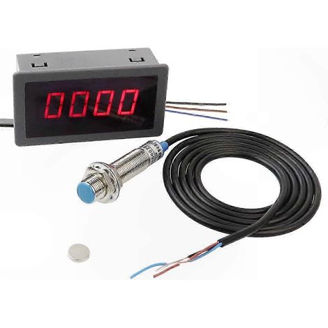 Tachymètre numérique à LED avec capteur de proximité à effet Hall NPN 220 V (1/5)