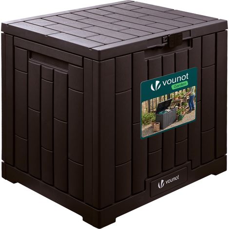 Coffre de Rangement Extérieur 126L Boîte de Jardin Étanche Anti UV avec Verrouillage Intégré Couvercle avec Poignées Encastrées 56 x 44 x 53 cm pour Jardin Terrasse Balcon Piscine Marron (1/5)