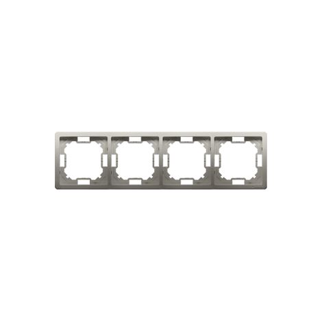 Cadre Quadruple Satiné Basic Bmrc4/29 - Beige - 4 Prises - Cadre Quadruple - Accessoires Électriques (1/5)