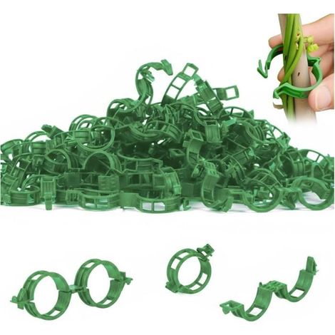 Lot de 100 clips de support pour plantes, en plastique, pour fixer les plants de tomates. (1/5)