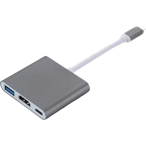 Adaptateur, USB C vers HDMI INF, multiport Type C vers HDMI, hub USB C 3 en 1 avec HDMI 4K, USB 3.0, USB C (1/5)