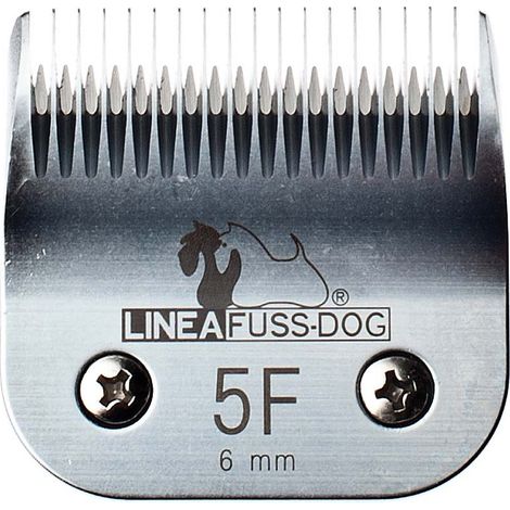 Testina in acciaio misura 5F lunghezza taglio 6mm per tosatrice Fuss-dog