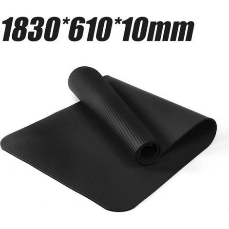 Tapis Yoga - 1830 x 610 x 10 mm - NBR - Antidérapant - Noir - 1 pièce (1/4)