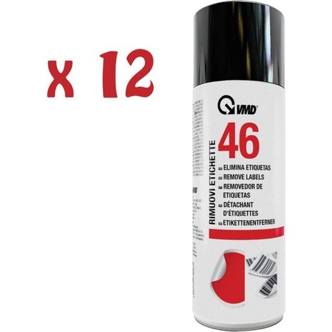 12 bombolette spray rimuovi etichette adesivi colle nastro 200 ml Vmd 46