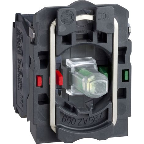 Corps bouton poussoir lumineux DEL orange 1O+1F 120V vis Harmony XB5 SCHNEIDER ZB5AW0G55 (1/3)