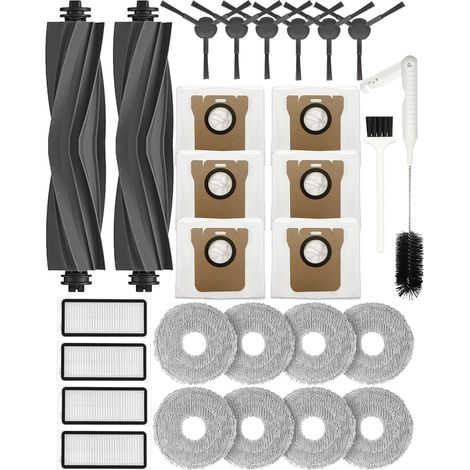 Lot de 28 pièces de rechange pour aspirateur Dreame L20 Ultra/L20 Ultra Complete, S20 Ultra/S20 Ultra Complete Kit d'accessoires : 2 brosses principales, 6 brosses latérales, 4 filtres HEPA, 6 (1/5)