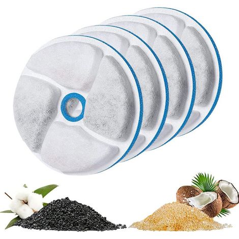 XEPHO 4 Ensembles Filtre Fontaine Chat Filtre Fontaine Eau Chat Filtre à Charbon Actif Filtre de Fontaine à Eau pour Chat pour Fontaine a Eau Chat Filtre de Modèle WF190