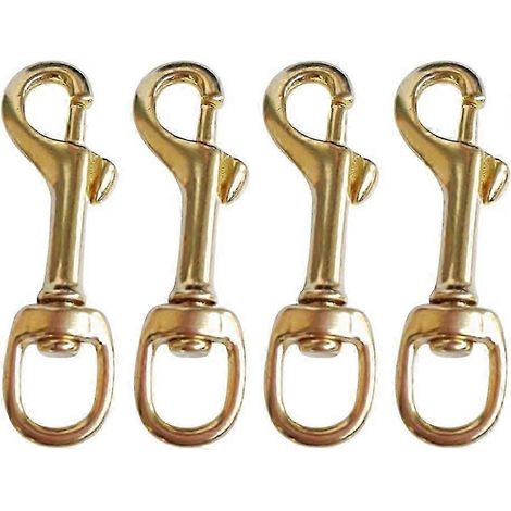 Lot de 4 mousquetons à œillet pivotants simples en laiton, adaptés à l'équipement de plongée sous-marine pour chiens. (1/5)
