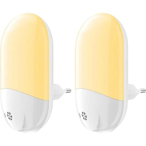 2 automatische LED-Nachtlichter zum Einstecken, energiesparend, mit Dämmerungssensor für Kinder