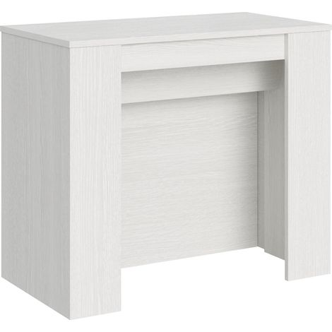 Console extensible en bois Barry-Blanc (1/5)