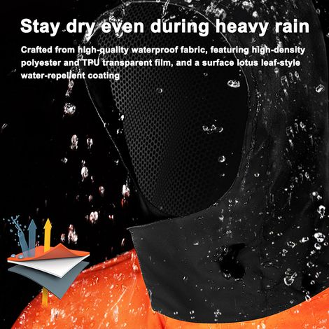 SULAITE Combinaison de pluie pour moto, ensemble imperméable léger, veste et pantalon imperméables et respirants avec couvre-chaussures pour hommes et femmes (1/5)