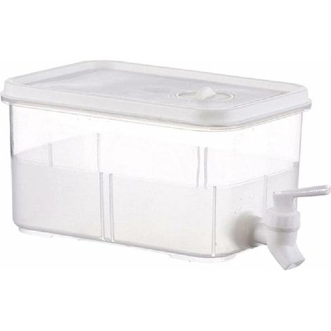 Drink Dispenser with Tap, Fridge Water Dispenser, Plastic Water Dispenser with Lid, Transparent, for Parties, Weddings, Restaurant (5L) (1/5)