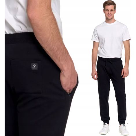 Pantaloni da tuta da uomo robusti in cotone con tasche Moraj XL neri (1/5)