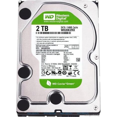 Trade Shop - INTERNE FESTPLATTE WESTERN DIGITAL CAVIAR GREEN 2 TB 3,5" INTELLIPOWER 64 MB SATA3 - (1/2)