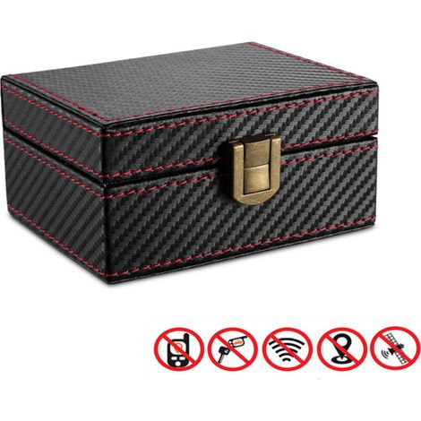 Boîtier Anti-Piratage RFID pour Clés de Voiture, Bloqueur de Signal pour Clé Sans Contact, Protection pour Clé et Téléphone, Boîte de Sécurité en Fibre de Carbore
