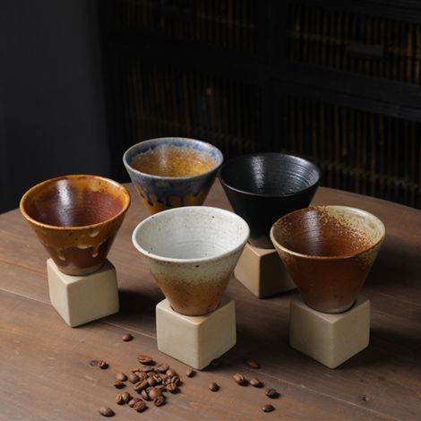 Japanischer Steingutbecher/Kaffee-/Latte-Tasse, 200 ml (1/5)
