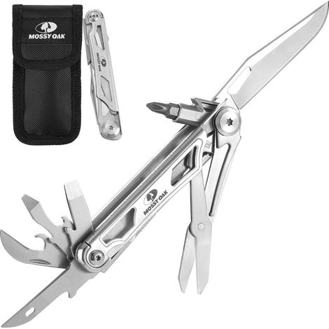 12-in-1 Taschenmesser Edelstahl mit Gürtelclip und Tragtasche (1/5)