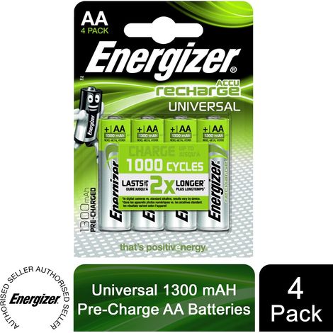 AA Rechargeable Universal Batteries 1300mAh Pack of 4 ENGRCAA1300 (1/5)