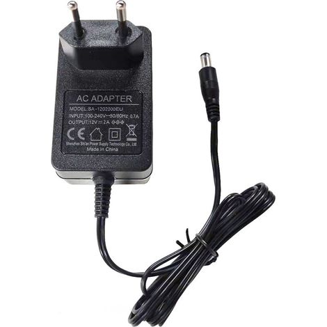 Adaptateur secteur 12V 2A, alimentation AC/DC régulée pour appareils électroniques domestiques : routeurs, haut-parleurs, caméras de vidéosurveillance, chargeurs USB. (1/5)