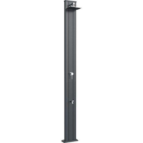 Doccia Solare da Esterno Giardino 30L Miscelatore e Lavapiedi Arkema Spring S Grigio Antracite (1/5)