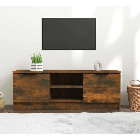 vidaXL TV Cabinet Smoked Oak 102x35x36,5 cm Engineered Wood (1/5)