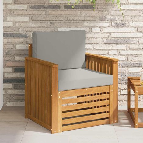 Outdoor-Sofagarnitur Massives Akazienholz und Polyester Natur (1/5)