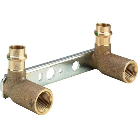 Viega Unità di montaggio Profipress Sanpress, d 15mm, Rp 1/2, L 45 Bronzo rosso o bronzo al silicio, Acciaio zincato Modello 2221.1, 135119