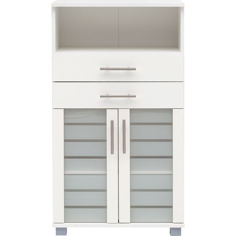 Highboard Badezimmer NOCI-80 in Weiß, B/H/T: 59,8/110,5/32,6 cm (1/5)