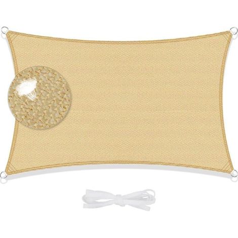 Voile d'ombrage Rectangulaire 2X4m Toile Ombrage Auvent Respirant Protection des Rayons UV pour Extérieur Jardin Terrass Balcon (1/5)
