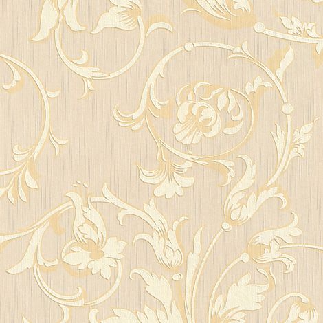 Fabric look wallpaper wall Profhome 956332 textile wallpaper textured with a fabric look matt cream gold beige 5.33 m2 (57 ft2)