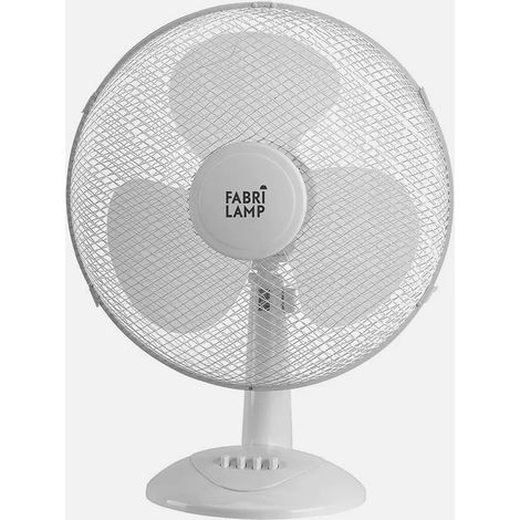 ABRILA - Ventilador De Sobremesa AC CAPE pequeño  Color Blanco con tres Aspas  3 Velocidades Ajustables  Cabezal con 2 Posiciones  Redirección de aire  Ideal para Todas las Estancias