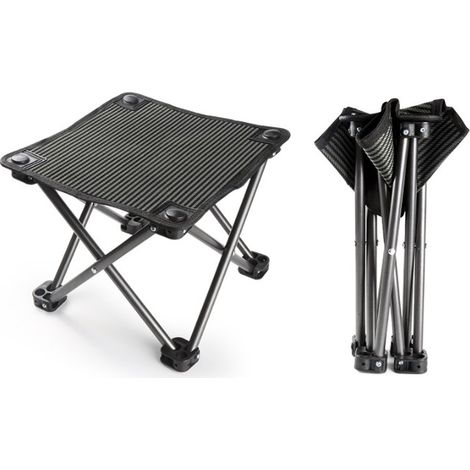 Lot de 2 tabourets de camping, chaises pliantes, chaises pliantes, chaise portable pour extérieur, marche, randonnée, pêche, capacité de 150 kg avec (1/5)
