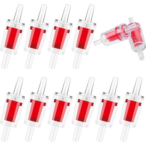Lot de 10 Clapets Anti-Retour pour Pompe à Air d'Aquarium, Valves Anti-Retour en Plastique pour Tuyau d'Air 3/16" (4 mm) (1/5)